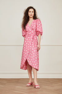 Charlie Dress | Pink Beret/Cream whi