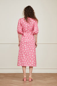 Charlie Dress | Pink Beret/Cream whi