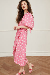 Charlie Dress | Pink Beret/Cream whi