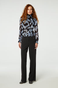 Johanna Top | Black/Cornflower Blu