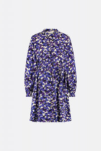 Dorien Frill Dress | Black/Poppy Purple