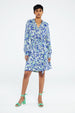 Dorien Frill Dress | Riad Blue/Acapulco G
