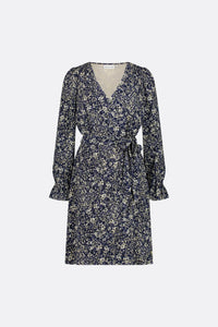 Isabella Short Dress | Creme Brulee/Blue Ma