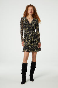 Flake Dress | Black/Dijon Yellow
