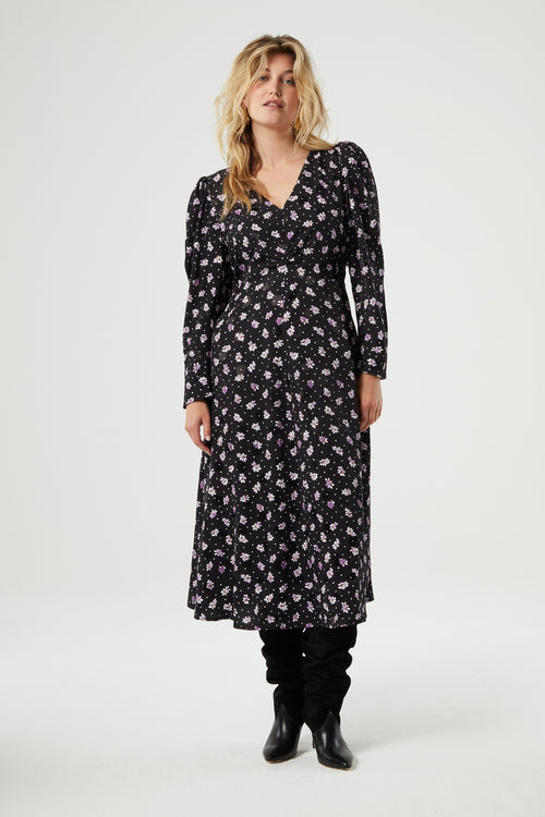 Vera Dress | Black/Grape
