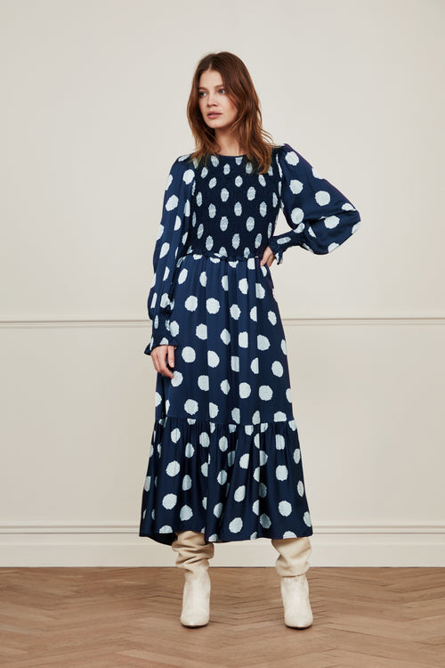 Caro Tara Dress | Vainly Navy/Glacier