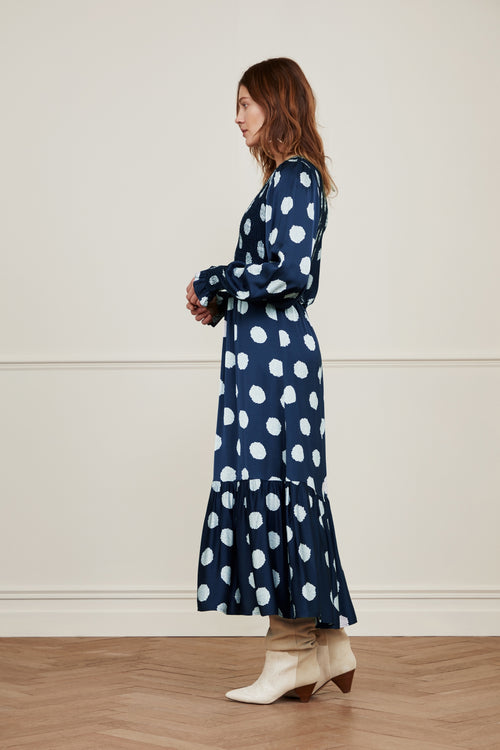 Caro Tara Dress | Vainly Navy/Glacier