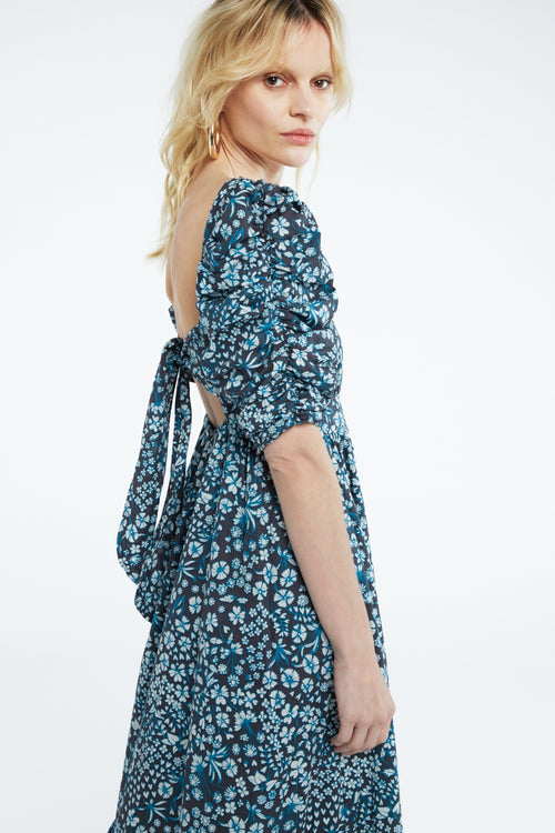 Flore Dress | Tasty Teal/Cream Whi