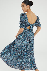 Flore Dress | Tasty Teal/Cream Whi