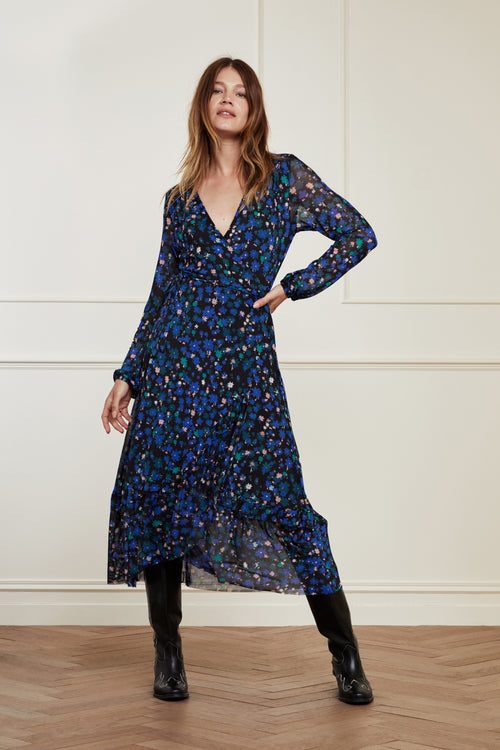 Natasja Frill Dress | Black/Mint