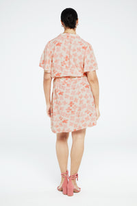 Girlfriend Butterfly dress | Cream White/Pink Gra