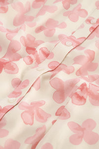 Girlfriend Butterfly dress | Cream White/Pink Gra