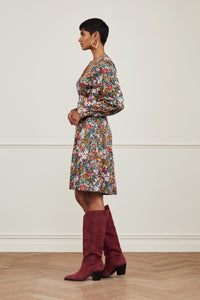 Lynn Short Cato Dress | Black/Ra Ra Raspberr