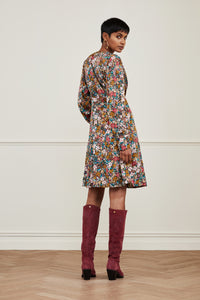 Lynn Short Cato Dress | Black/Ra Ra Raspberr