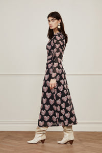 Bella Dress | Black/Antique Pink