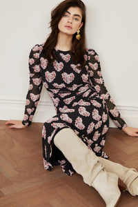 Bella Dress | Black/Antique Pink