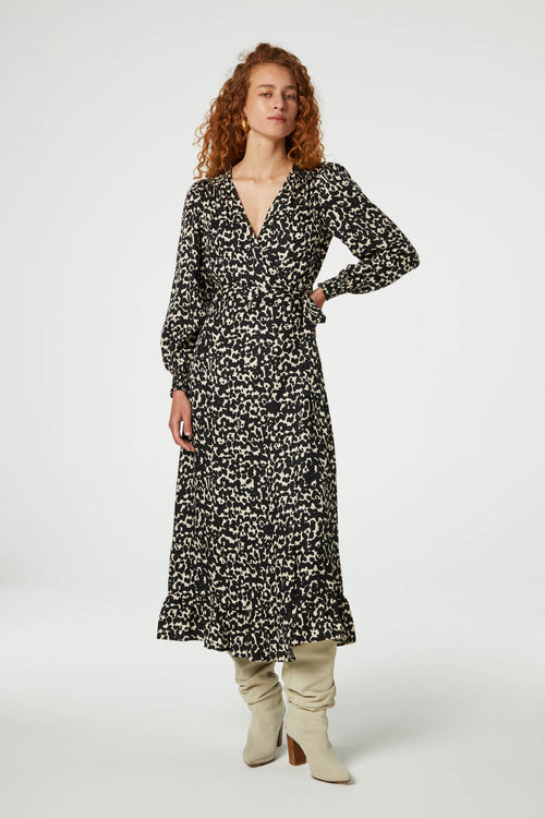 Natalia dress | Black/Oat Melange