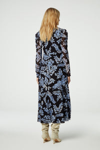 Bella Dress | Black/Cornflower Blu