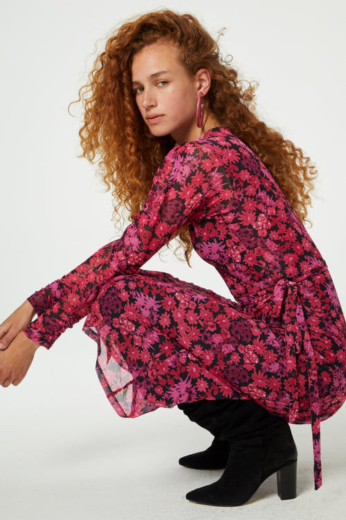 Natalia Dress | Black/Jazzy Pink