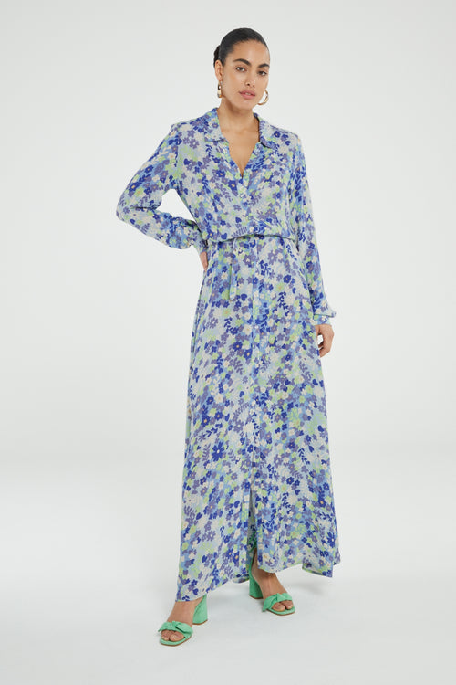 Lira Dress | Riad Blue/Acapulco G