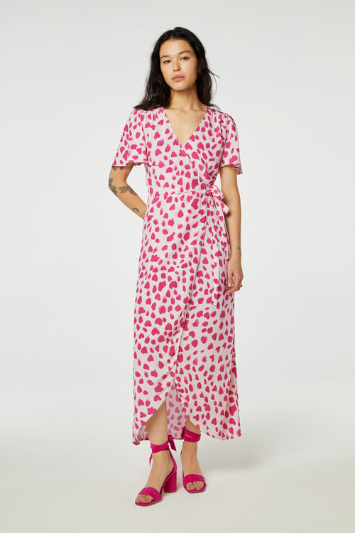 Archana Butterfly Dress | Cream White/Hot Pink