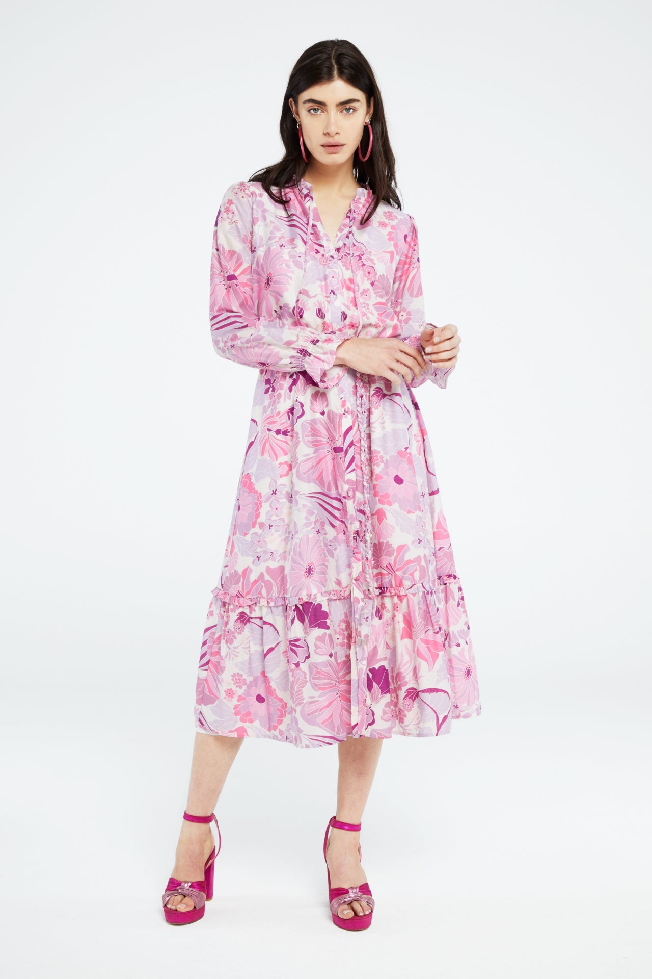 Marilene Dress | Warm White/Pink Cand