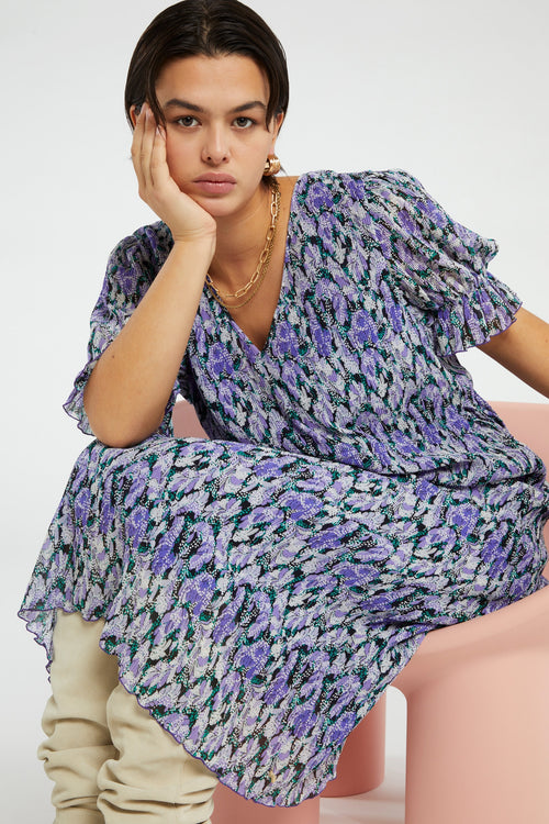 Pauline Dress | Poppy Purple/Cream W