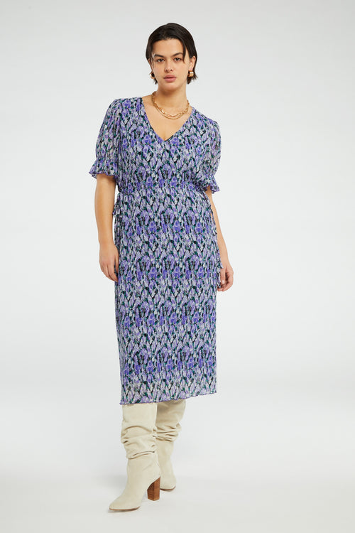 Pauline Dress | Poppy Purple/Cream W