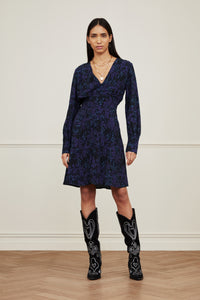 Lynn Short Ine Dress | Black/Blue Magic