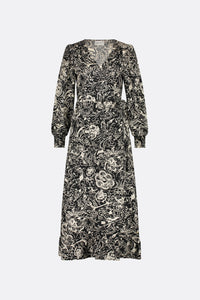 Natalia Dress | Black/Warm White