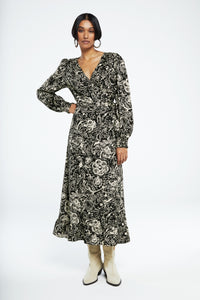 Natalia Dress | Black/Warm White