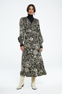 Natalia Dress | Black/Warm White