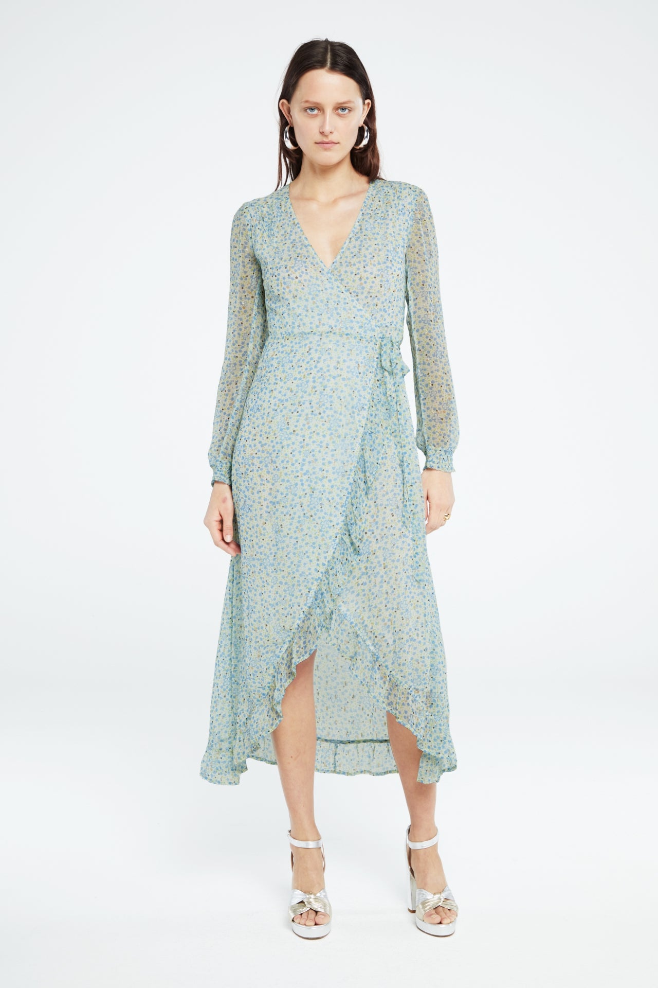 Natasja Frill dress | Cream White/Riad Blu