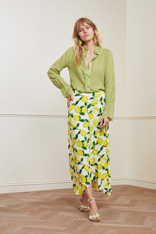 Cora Skirt | Cream White/Pistache