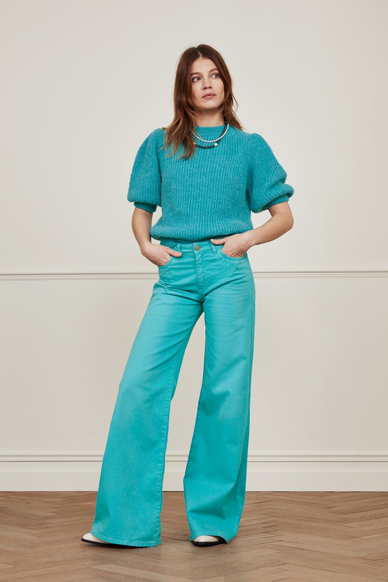Eva wide leg trousers | Tyrol Turquoise