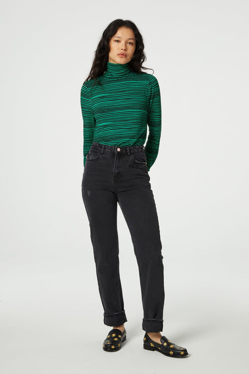 Jade Top | Black/Feeling Green