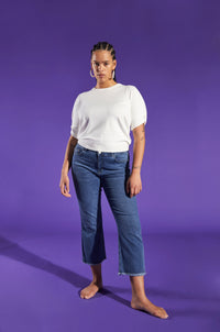 Lizzy Cropped Flare | Light Medium Wash