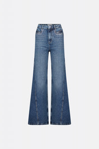 Bonnie Wide Rhinestones | Medium Wash
