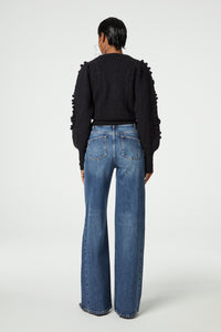 Bonnie Wide Rhinestones | Medium Wash