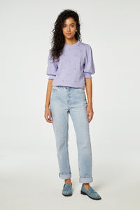 Holly Short Sleeve Pullover | Faded Lila