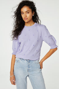 Holly Short Sleeve Pullover | Faded Lila