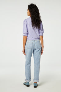 Holly Short Sleeve Pullover | Faded Lila