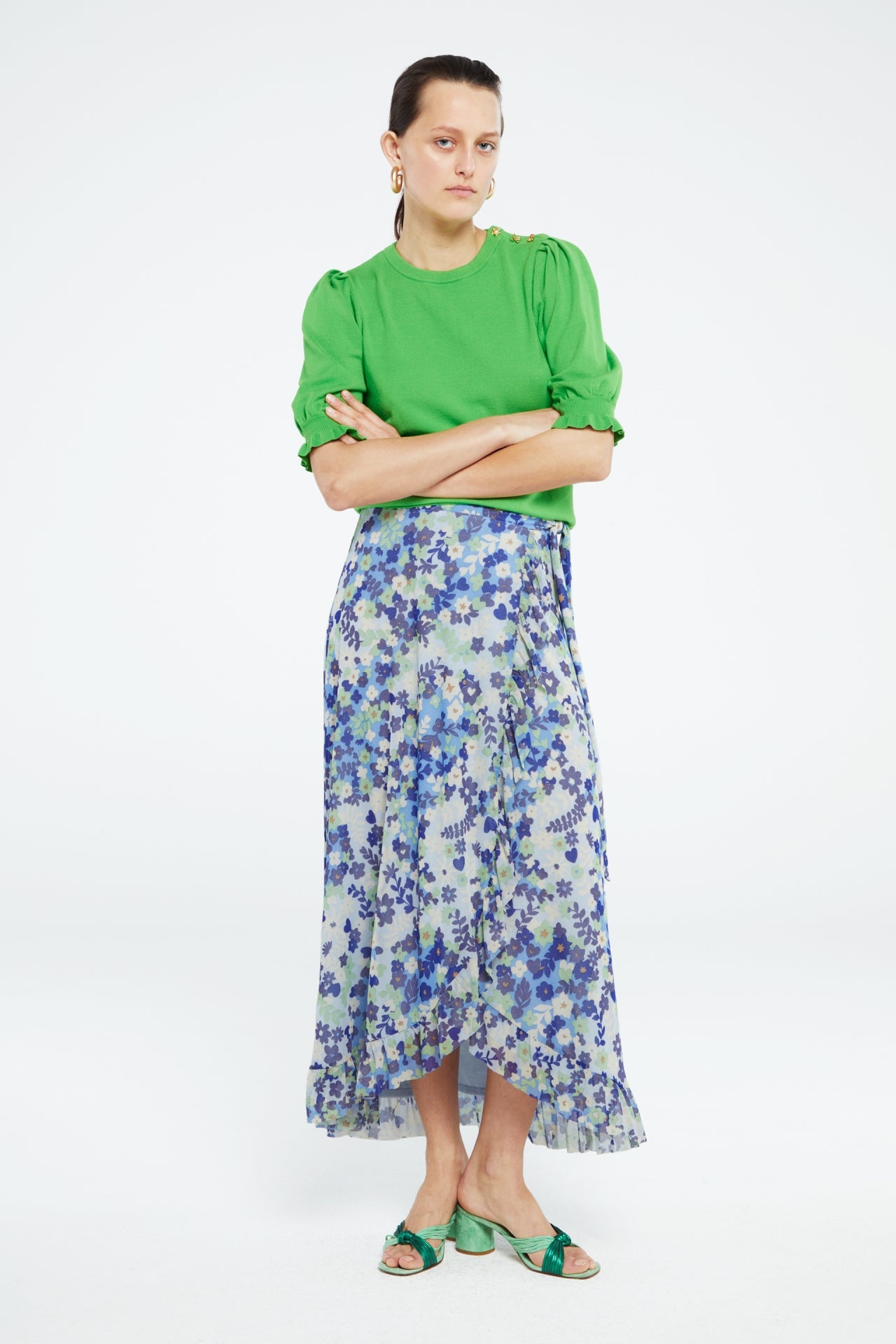 Bobo Frill Skirt | Riad Blue/Holy Guaca