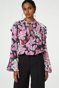 Bibi Long Sleeve Blouse | Antra/Bubble Gum Pin