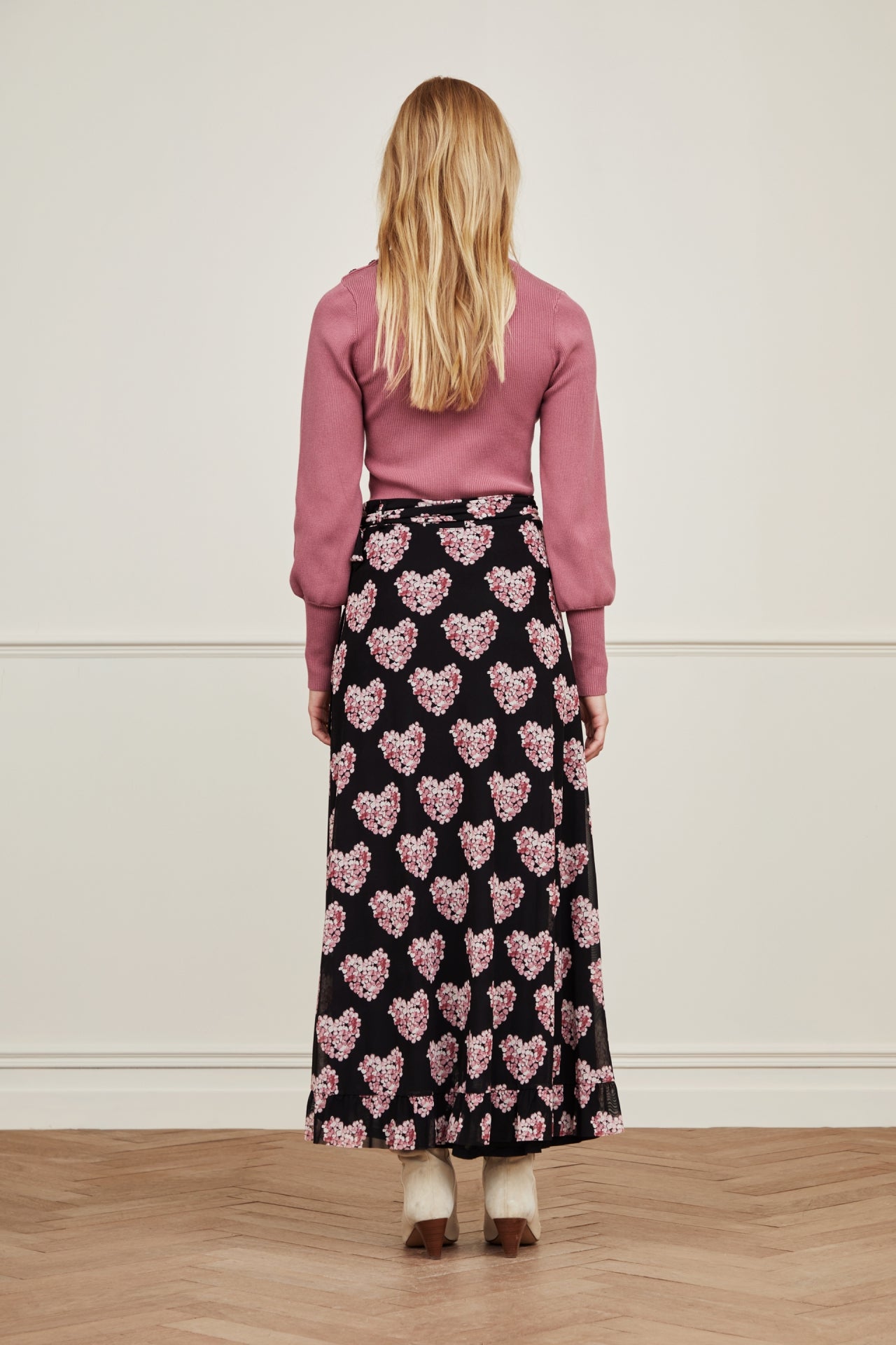Bobo Frill Skirt | Black/Antique Pink