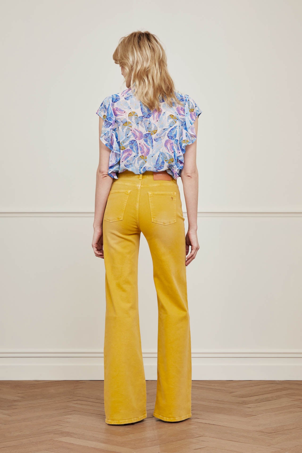 Eva Wide Leg Trousers | Saffron