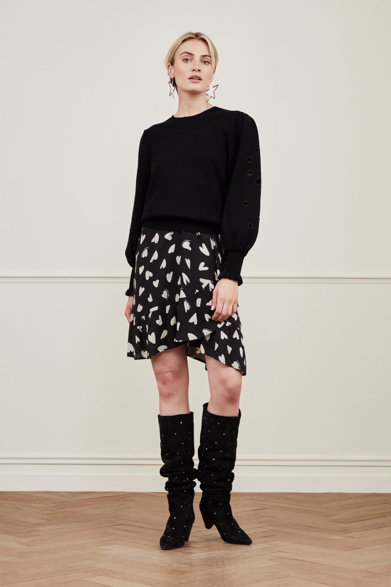 Bobbine Indi Skirt | Black/Warm white