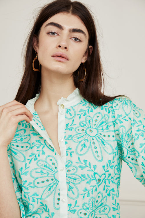 Meggy Broderie Blouse | Cream White