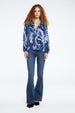 Frida Collar Blouse | Navy/Summer Blue