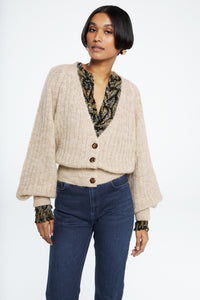 Cliff Ruffle Top | Black/Rattan